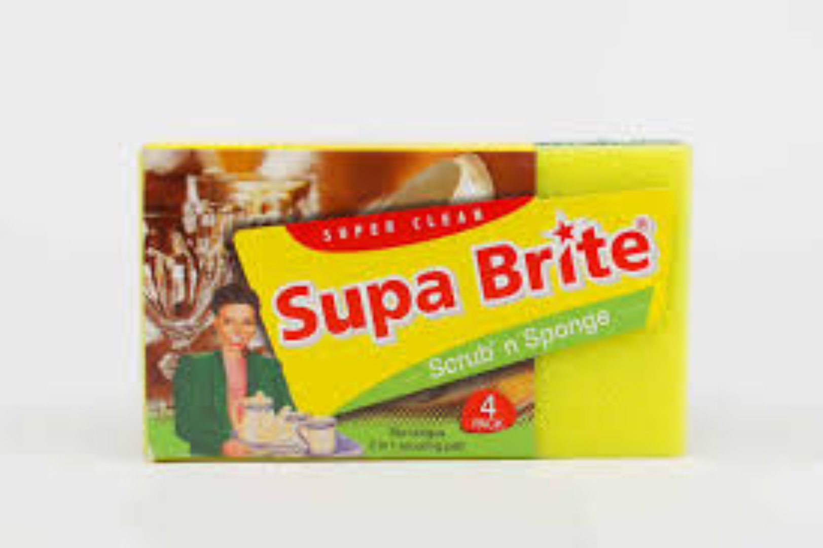 SUPA BRITE SCRUB N SPONGE 4PACK